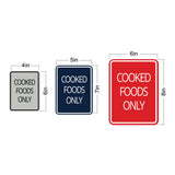 Signs ByLITA Portrait Round Food Preparation Area: Cooked Foods Only Door or Wall Sign Durable ABS Plastic | Laser Engraved | Easy Installation | Kitchen | Hygiene