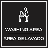 Signs ByLITA Square Washing Area Door or Wall Sign | Spanish Bilingual Business And Office Signs