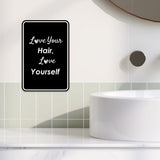 Portrait Round Plus Love Your Hair, Love Yourself Door or Wall Sign | Hair Stylist Inspirational Positive Decoration