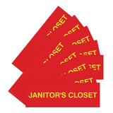 Basic Janitor's Closet Door/Wall Sign (Multipack)