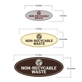 Signs ByLITA Oval Non-recyclable waste Sign - Laser-Engraved Lettering | Durable ABS Plastic | Vibrant Colors | Powerful Foam Tape