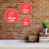 Circle Plus Wound Care Wall or Door Sign | Easy Installation | Business & Studio Signage