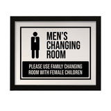 Designs ByLITA Men's Changing Room Please Use Family Changing Room With Female Children, Wall Print Art | Retail Store Decoration (Unframed or Framed)