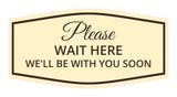 Signs ByLITA Fancy Please Wait Here for Your Turn. We'll Be With You Soon Easy Installation | Durable Construction | Barbers | Grooming and Styling | Hair Wall or Door Sign