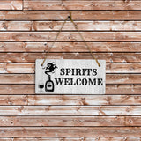 Spirits Welcome 5x10 Hanging Plus Wall or Door Sign | Funny Home Decor