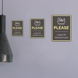 Portrait Round Plus Please Label All Stored Food Wall or Door Sign | Office Rules Sign for Waiting Area & Group Sessions