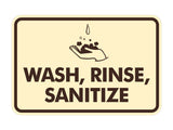 Signs ByLITA Classic Framed Wash, Rinse, Sanitize Wall or Door Sign