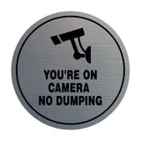 Circle You're On Camera - No Dumping Wall or Door Sign