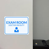 Classic Framed Plus Exam Room – Doctor On-Duty Door or Wall Sign | Hygiene and Safety Signage