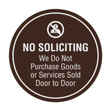 Circle No Soliciting We Do Not Purchase Goods or Services Sold Door to Door Wall or Door Sign