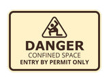 Signs ByLITA Classic Framed Danger: Confined Space - Entry by Permit Only Door or Wall Sign Easy Installation | Health And Safety | Building And Warning Signs