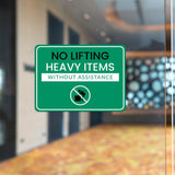 Classic Framed Plus No Lifting Heavy Items Without Assistance Door or Wall Sign | Workplace Safety & First Aid