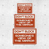 Classic Framed Plus Don’t Block Someone’s View Of The Mirror Door or Wall Sign | Gym Etiquette Signage