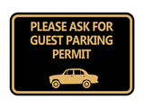 Classic Framed Please Ask For Guest Parking Permit Wall or Door Sign