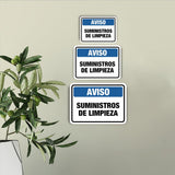 Classic Framed Plus Aviso Suministros De Limpieza Door or Wall Sign | Spanish Business Signage