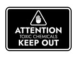 Signs ByLITA Classic Framed Attention: Toxic Chemicals - Keep Out Door or Wall Sign Easy Installation | Health And Safety | Building And Warning Signs