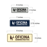 Standard Plus Oficina Administrativa Door or Wall Sign | Spanish | Office Business Sign