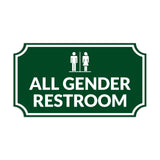 Notched Standard All Gender Restroom Wall or Door Sign