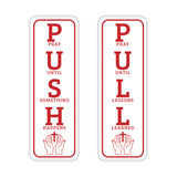 Signs ByLITA Vertical Push and Pull - Christian Door Signs (Push Pull Christian Acronym) Door Sign