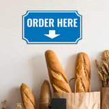 Notched Standard 'Order Here' Wall or Door Sign | Customer Interaction Sign