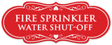 Signs ByLITA Designer Fire Sprinkler Water Shut-off Sign - Easy Installation | Durable Wall or Door Sign