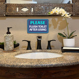 Classic Framed Plus Please Flush Toilet After Using Door or Wall Sign | Bathroom Signage