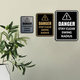 Signs ByLITA Portrait Round Danger Stay Clear Swing Radius Door or Wall Sign Easy Installation | Health And Safety | Building And Danger Signs