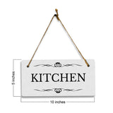 Kitchen 5x10 Hanging Plus Wall or Door Sign | Rustic Twine | Range of Vibrant Decor Styles | Room Signs For Home and Business