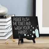 Signs ByLITA Please Flush The Toilet And Wash Your Hands, Hygiene Table Sign, 6" x 8"
