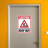Portrait Round Plus Caution Area Under Construction Keep Out Wall or Door Sign | Health And Safety Signage