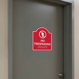 No Trespassing Private' Headstone - Wall or Door Signs ? Access & Control Sign