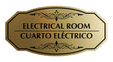 Signs ByLITA Victorian Electrical Room- Cuarto Eléctrico Bilingual Wall or Door Sign