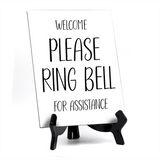 Welcome Please Ring Bell For Assistance 6" x 8" Table Sign