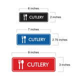 Signs ByLITA Standard Cutlery Door or Wall Sign Easy Installation | Durable Construction | Kitchen Essentials | Hygiene | AirBnB Signs