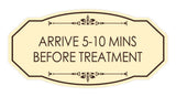 Signs ByLITA Victorian Arrive 5-10 Mins Before Treatment Wall or Door Sign