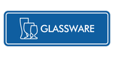 Signs ByLITA Standard Glassware Door or Wall Sign Easy Installation | Durable Construction | Kitchen Essentials | Hygiene | AirBnB Signs
