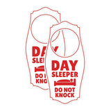 Day Sleeper Do Not Knock Door Hanger | House or Business Door Sign