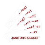 Basic Janitor's Closet Door/Wall Sign (Multipack)