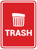 Signs ByLITA Portrait Round Trash Sign - Laser-Engraved Lettering | Durable ABS Plastic | Vibrant Colors | Powerful Foam Tape