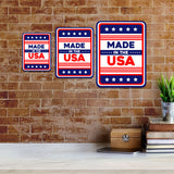 Portrait Round Plus Made In The USA Door or Wall Sign | Easy Installation | Patriotic Stars and Stripes USA Pride Sign