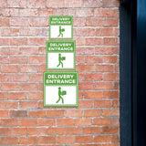 Square Plus Delivery Entrance Wall or Door Sign | Health & Safety Warehouse Business Signage