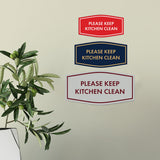 Signs ByLITA Fancy Please Keep Kitchen Clean Sign - Kitchen Signs | Durable Material | Cleaning Reminder | Easy Installation Wall or Door Sign