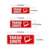 Standard Plus Trash Chute Wall or Door Sign | Public Signage