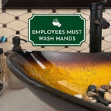 Notched Standard Employees Must Wash Hands Wall or Door Sign