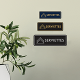 Signs ByLITA Standard Serviettes Door or Wall Sign Easy Installation | Durable Construction | Kitchen Essentials | Hygiene | AirBnB Signs