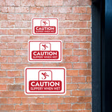 Classic Framed Plus Caution Slippery When Wet Door or Wall Sign | Workplace Health and Safety Warning Signage