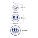 Circle Plus All Gender Restroom Wall or Door Sign Easy Installation | Business & Public Bathroom Signage