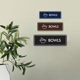 Signs ByLITA Standard Bowls Door or Wall Sign Easy Installation | Durable Construction | Kitchen Essentials | Hygiene | AirBnB Signs