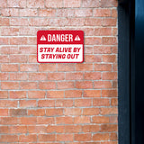 Classic Framed Plus Danger Stay Alive By Staying Wall or Door Sign | Funny Safety Signage