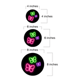 Circle Plus Butterfly Neon Graphic Style Wall or Door Sign | Live Streamer Gaming Themed Decoration